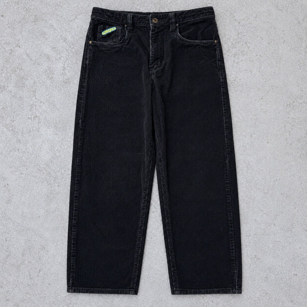 Empyre Baggy Black Corduroy Skate Pants Mens Size 28 Wide Leg Trousers